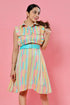 Miley Striped Midi Dress With Belt